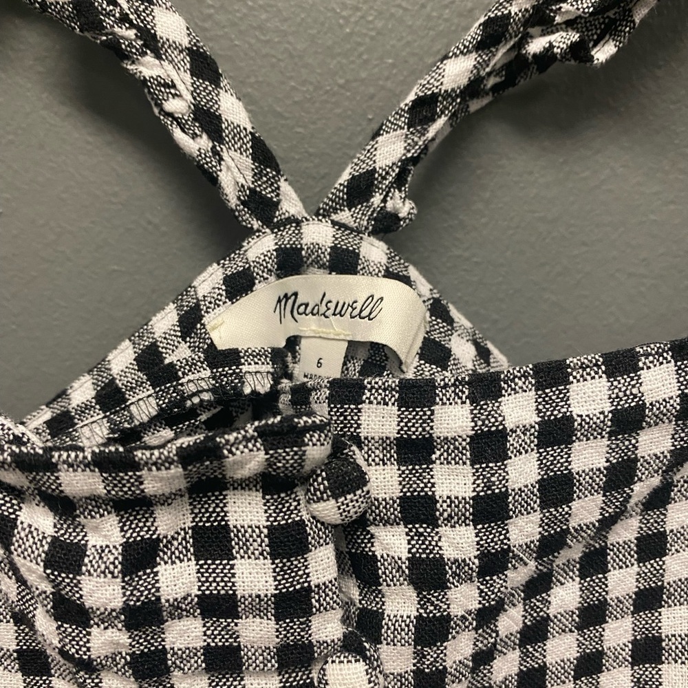 Madewell Ruffle-Strap Cami Top in Gingham Check Size 6 - Picture 3 of 7